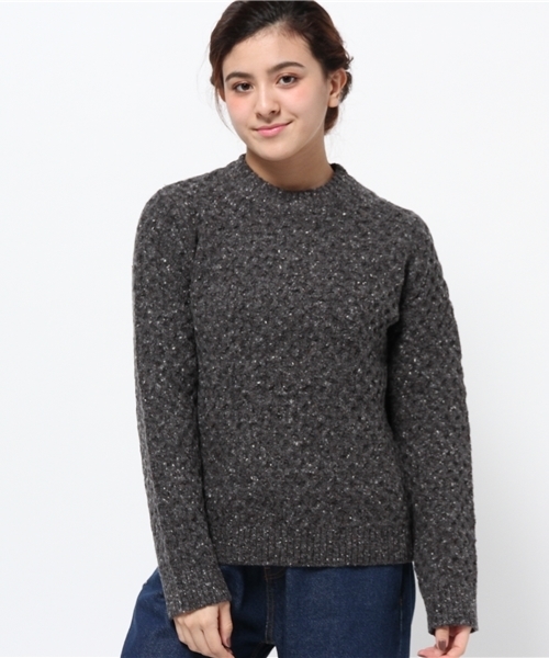 CIAOPANIC(チャオパニック)の「【Ciaopanic】 ドネガル地柄C/NP/O(ニット/セーター・レディース・アイボリー/チャコールグレー・FREE)」の2枚目の写真