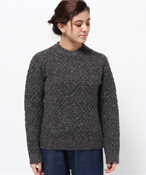 CIAOPANIC(チャオパニック)の「【Ciaopanic】 ドネガル地柄C/NP/O(ニット/セーター・レディース・アイボリー/チャコールグレー・FREE)」の3枚目の写真