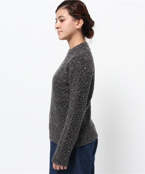 CIAOPANIC(チャオパニック)の「【Ciaopanic】 ドネガル地柄C/NP/O(ニット/セーター・レディース・アイボリー/チャコールグレー・FREE)」の4枚目の写真