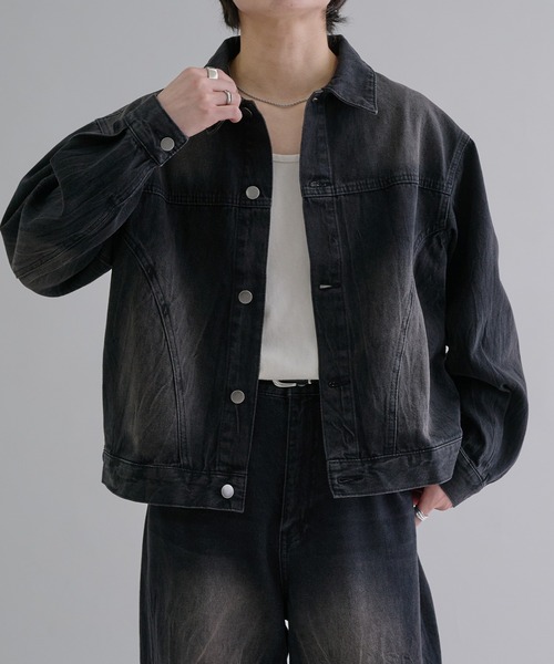 epnok（エプノック）の「ビンテージライクデニムジャケット（デニムジャケット・メンズ・ダークブラック/グレー/インディゴブルー/ブルー系その他・SMALL/MEDIUM/LARGE）」の3枚目の写真