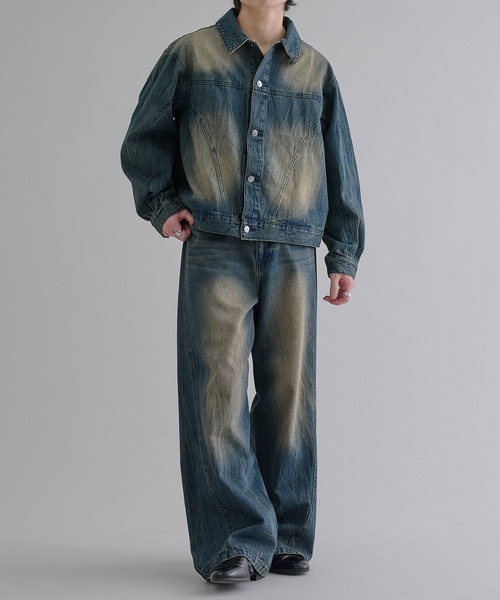 セール】ビンテージライクデニムジャケット（デニムジャケット