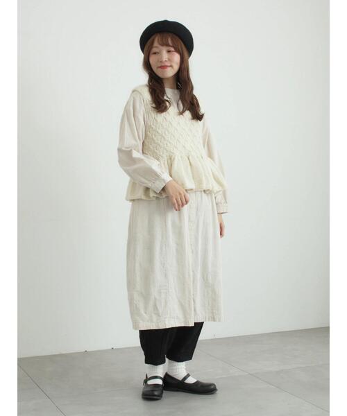 TSUHARU by Samansa Mos2（ツハルバイサマンサモスモス）の「【WEB限定】コットンジャカード製品染め前後2WAYワンピース（ワンピース・レディース・キナリ/ブラック/グレー・F）」の2枚目の写真