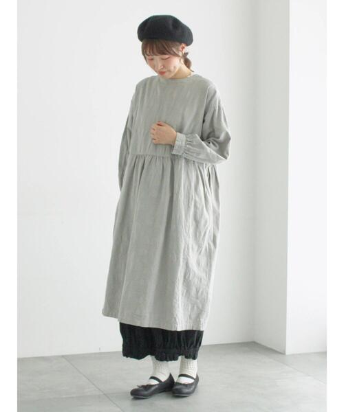 TSUHARU by Samansa Mos2（ツハルバイサマンサモスモス）の「【WEB限定】コットンジャカード製品染め前後2WAYワンピース（ワンピース・レディース・キナリ/ブラック/グレー・F）」の6枚目の写真