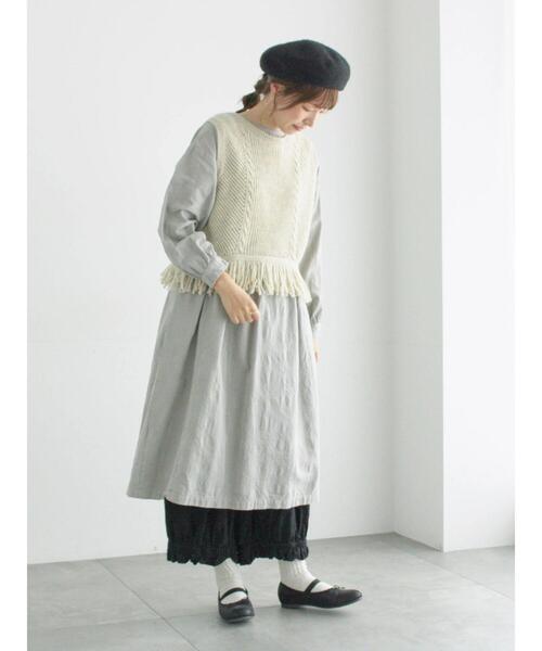 TSUHARU by Samansa Mos2（ツハルバイサマンサモスモス）の「【WEB限定】コットンジャカード製品染め前後2WAYワンピース（ワンピース・レディース・キナリ/ブラック/グレー・F）」の12枚目の写真