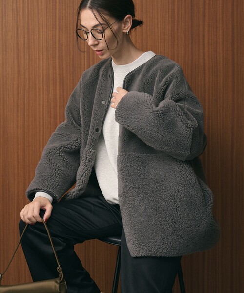 WEB限定】ボア×フェイクムートン リバーシブルジャケット