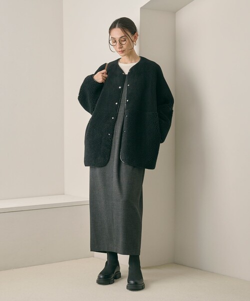 WEB限定】ボア×フェイクムートン リバーシブルジャケット