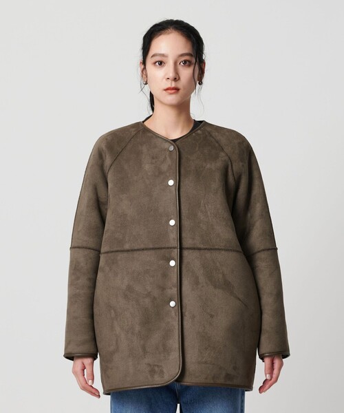 近々出品終了！美品！試着のみ！NKNIT ムートンボアリバーシブルジャケット REVERSIBLE FAKE MOUTON BOA JACKET/リバーシブルフェイク
