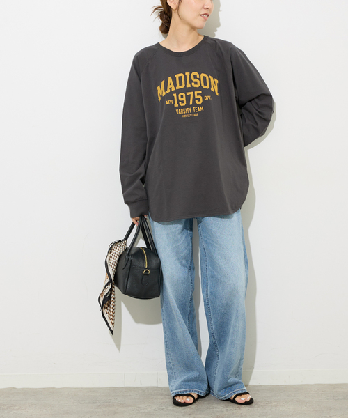 JOURNAL STANDARD relume（ジャーナルスタンダード　レリューム）の「ラグランスリーブカレッジロングスリーブTEE（Tシャツ/カットソー・レディース・ホワイト×ホワイト/チョコ/ボルドー/ブラックミックス・FREE）」の22枚目の写真