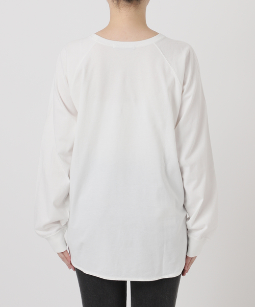 JOURNAL STANDARD relume（ジャーナルスタンダード　レリューム）の「ラグランスリーブカレッジロングスリーブTEE（Tシャツ/カットソー・レディース・ホワイト×ホワイト/チョコ/ボルドー/ブラックミックス・FREE）」の5枚目の写真