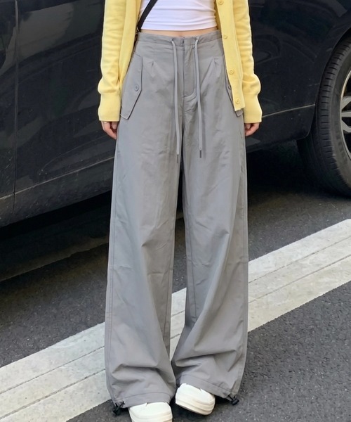 cammie（キャミー）の「裾タックデザインナイロンパンツ（その他パンツ・レディース・ダークグレー/グレー/ブラック・LARGE/MEDIUM）」の19枚目の写真