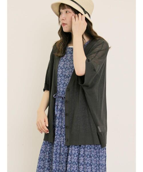 Samansa Mos2(サマンサ モスモス)の「【マシンウォッシャブル】ドルマンスリーブVネックカーディガン(カーディガン/ボレロ・レディース・モカ/オレンジ/キナリ/チャコールグレー/グリーン・F)」の3枚目の写真