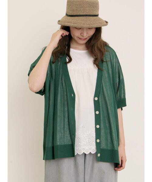 Samansa Mos2(サマンサ モスモス)の「【マシンウォッシャブル】ドルマンスリーブVネックカーディガン(カーディガン/ボレロ・レディース・モカ/オレンジ/キナリ/チャコールグレー/グリーン・F)」の5枚目の写真