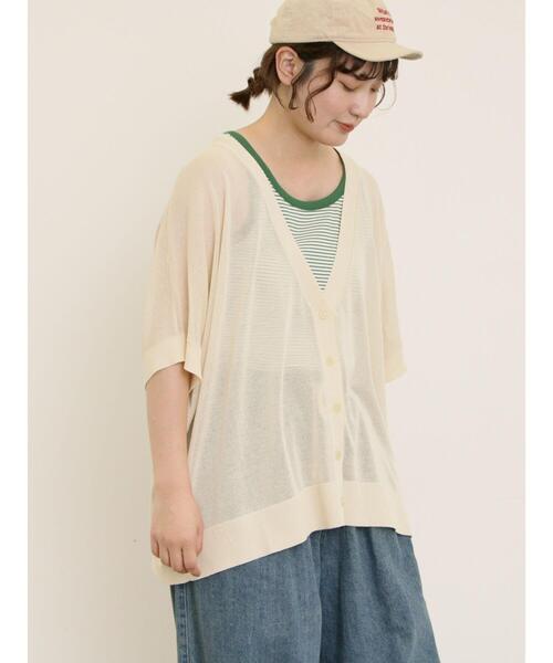 Samansa Mos2(サマンサ モスモス)の「【マシンウォッシャブル】ドルマンスリーブVネックカーディガン(カーディガン/ボレロ・レディース・モカ/オレンジ/キナリ/チャコールグレー/グリーン・F)」の2枚目の写真