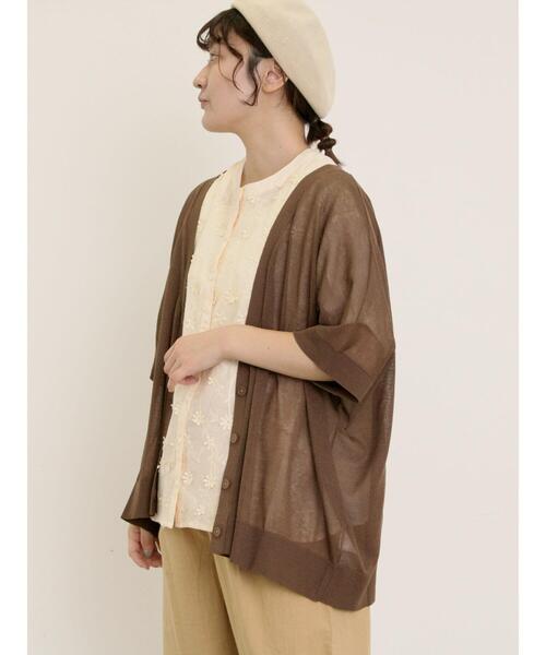 Samansa Mos2(サマンサ モスモス)の「【マシンウォッシャブル】ドルマンスリーブVネックカーディガン(カーディガン/ボレロ・レディース・モカ/オレンジ/キナリ/チャコールグレー/グリーン・F)」の8枚目の写真