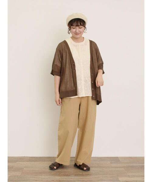 Samansa Mos2(サマンサ モスモス)の「【マシンウォッシャブル】ドルマンスリーブVネックカーディガン(カーディガン/ボレロ・レディース・モカ/オレンジ/キナリ/チャコールグレー/グリーン・F)」の9枚目の写真