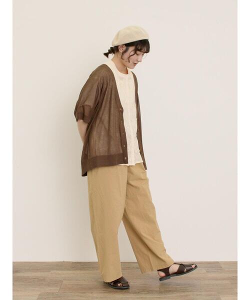 Samansa Mos2(サマンサ モスモス)の「【マシンウォッシャブル】ドルマンスリーブVネックカーディガン(カーディガン/ボレロ・レディース・モカ/オレンジ/キナリ/チャコールグレー/グリーン・F)」の10枚目の写真