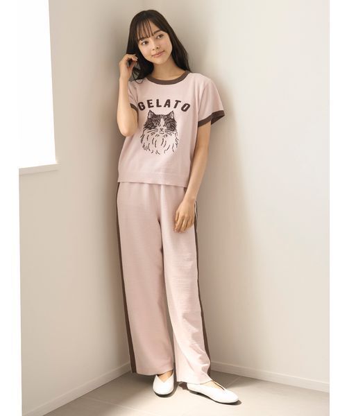 ジェラートピケ　エアモコスムーズィーライン　プルオーバーロングパンツ　上下セット ジェラートピケ エアモコスムーズィーライン プルオーバーロング