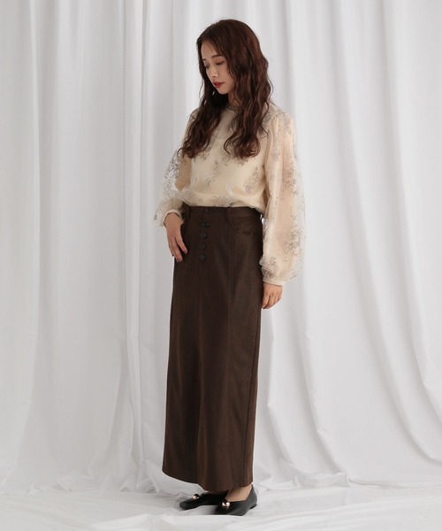 mysty woman（ミスティウーマン）の「フローラルブラウス 581501（シャツ/ブラウス・レディース・グレー/ブルー/モカ/アイボリー・FREE）」の8枚目の写真