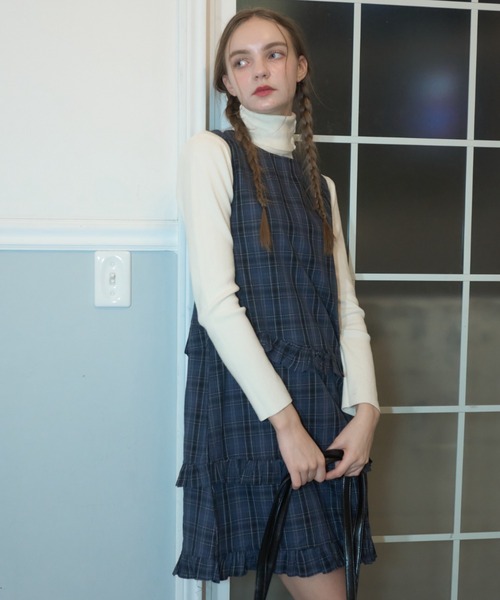 Birthday room（バースデイルーム）の「チェックノースリーブミディ丈ワンピース/check midi one-piece（ワンピース・レディース・ネイビー・FREE）」の13枚目の写真
