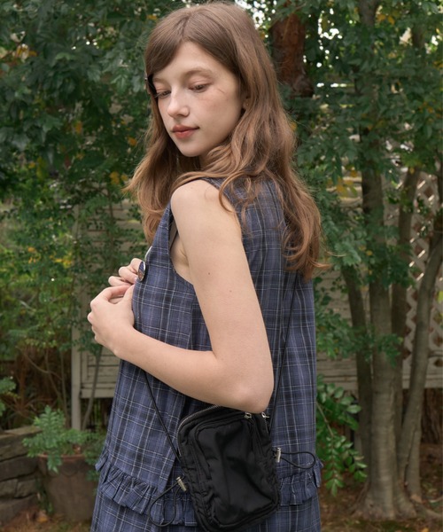 チェックノースリーブミディ丈ワンピース/check midi one-piece