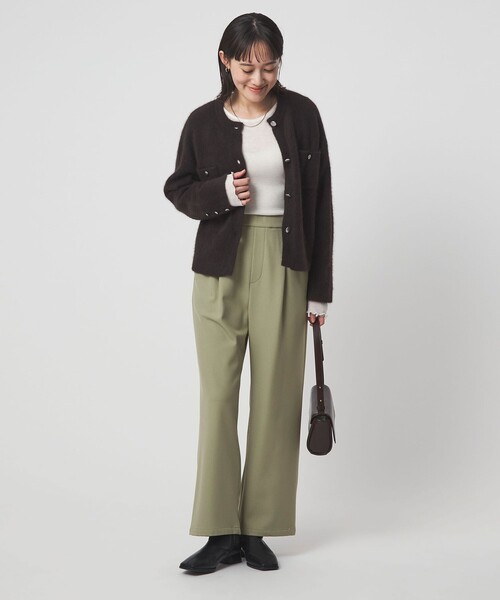 green label relaxing（グリーンレーベルリラクシング）の「［size SHORT/TALLあり］オルマイ ウラキモウ ワイド パンツ（その他パンツ・レディース・オフホワイト/ブラック/その他2/その他1/モカ/ベージュ/オリーブ・TALL/44/42/40/38/36/34/SHORT）」の12枚目の写真