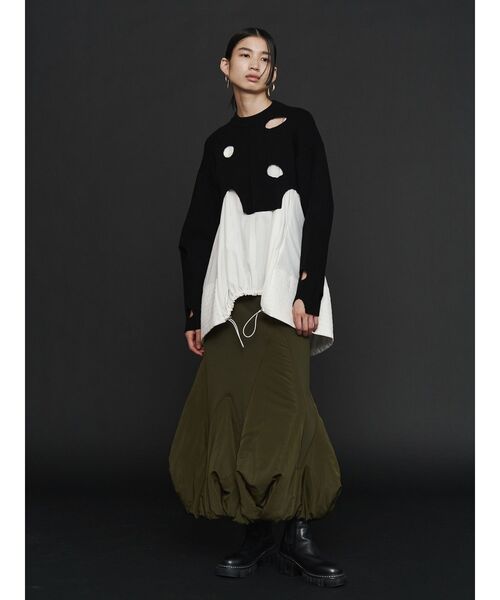 UN3D.（アンスリード）の「PADDED HEM FRONT-ZIP SK / パデッドヘムフロントジップスカート（スカート・レディース・キャメル/ブラック/カーキ・36/38）」の9枚目の写真