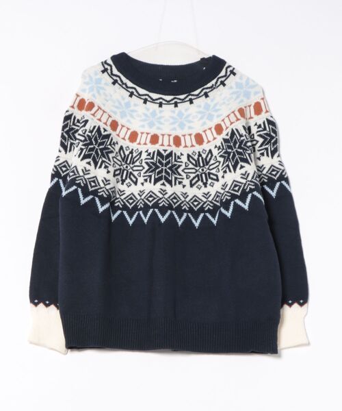 Lace Ladies(レースレディース)の「クルーネック ノルディック柄 長袖 ニット プルオーバー(ニット/セーター・レディース・レッド/ネイビー・FREE)」の15枚目の写真