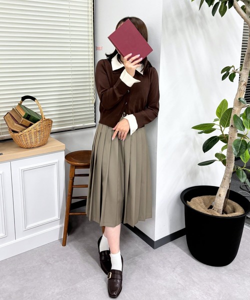 31 Sons de mode（トランテアン　ソン　ドゥ　モード）の「2025秋冬新作 ベルト付きミディプリーツスカート（スカート・レディース・ブラウン系/ブラック/ベージュ・M/S）」の5枚目の写真