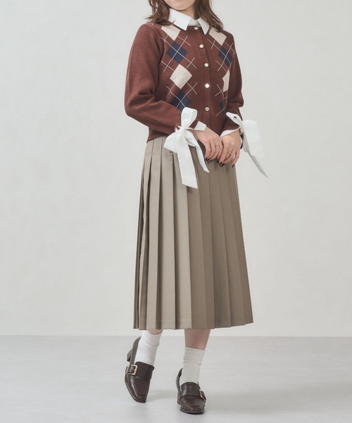 31 Sons de mode（トランテアン　ソン　ドゥ　モード）の「2025秋冬新作 ベルト付きミディプリーツスカート（スカート・レディース・ブラウン系/ブラック/ベージュ・M/S）」の13枚目の写真