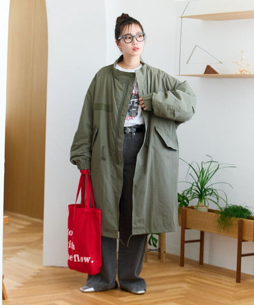 FREAK'S STORE（フリークスストア）の「限定展開　M65 ライナー モッズ セット コート （3WAY・モッズコート・キルトライナー）（モッズコート・レディース・ベージュ/オリーブ/ブラック/オフホワイト・ﾌﾘ-）」の6枚目の写真