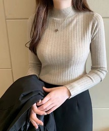 Beststore | 【新色追加】ボトルネックワイド　リブニット プルオーバー ハイゲージ　オンカジ 着回し 柔らかい 暖かい オフィスカジュアル 上品 きれいめ(ニット/セーター)