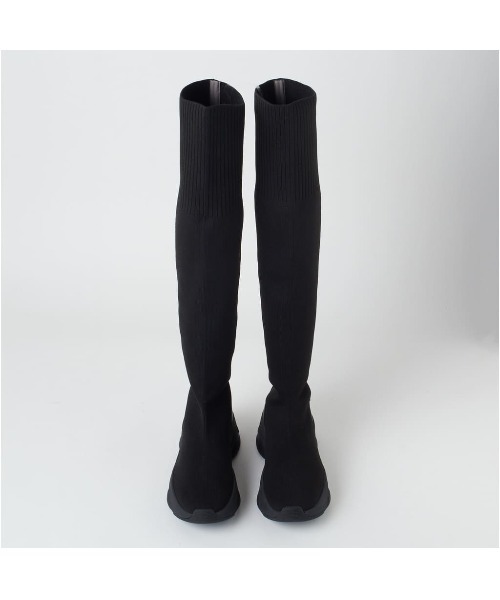 軽量・撥水加工】ストレッチニット ニーハイブーツ（ブーツ）｜+diana