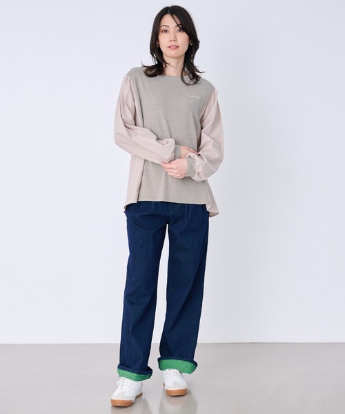 Arnold Palmer(アーノルドパーマー)の「マシュマロ天竺 ドッキングプルオーバー(Tシャツ/カットソー・レディース・杢グレー/ネイビー/オートミール・L/M/S)」の10枚目の写真