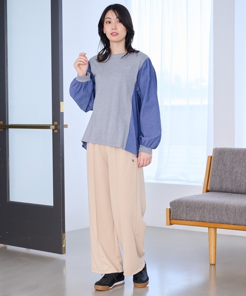 Arnold Palmer(アーノルドパーマー)の「マシュマロ天竺 ドッキングプルオーバー(Tシャツ/カットソー・レディース・杢グレー/ネイビー/オートミール・L/M/S)」の5枚目の写真