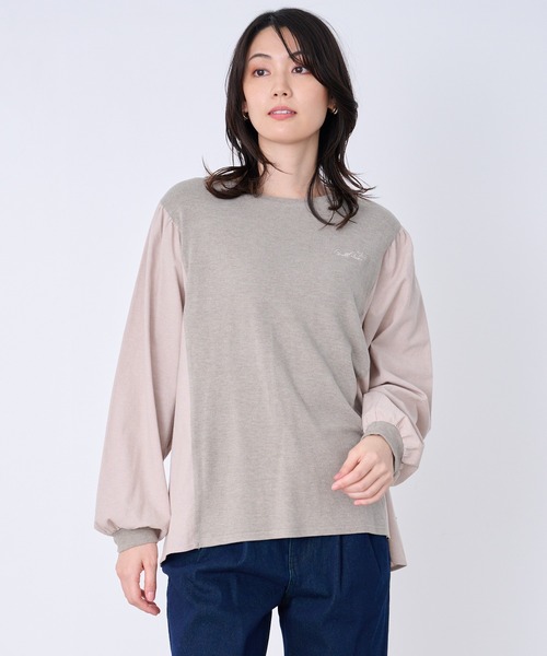 Arnold Palmer(アーノルドパーマー)の「マシュマロ天竺 ドッキングプルオーバー(Tシャツ/カットソー・レディース・杢グレー/ネイビー/オートミール・L/M/S)」の6枚目の写真