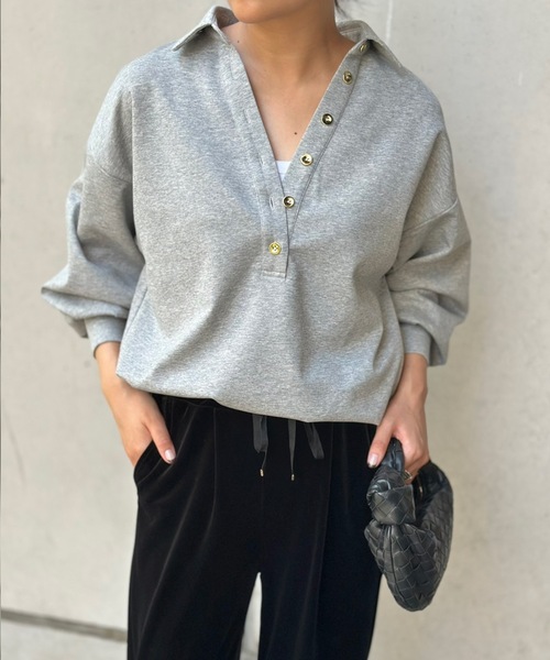 Emma Taylor(エマテイラー)の「ライトダンボールスキッパーコクーンフォルムプルオーバー(Tシャツ/カットソー・レディース・ブラック/グレー/ネイビー・FREE)」の11枚目の写真