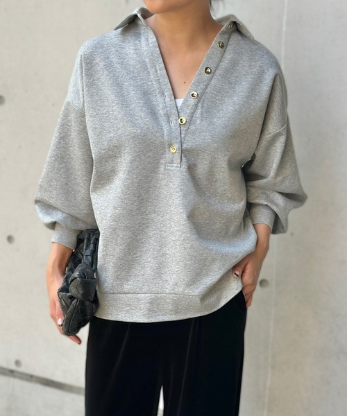 Emma Taylor(エマテイラー)の「ライトダンボールスキッパーコクーンフォルムプルオーバー(Tシャツ/カットソー・レディース・ブラック/グレー/ネイビー・FREE)」の13枚目の写真