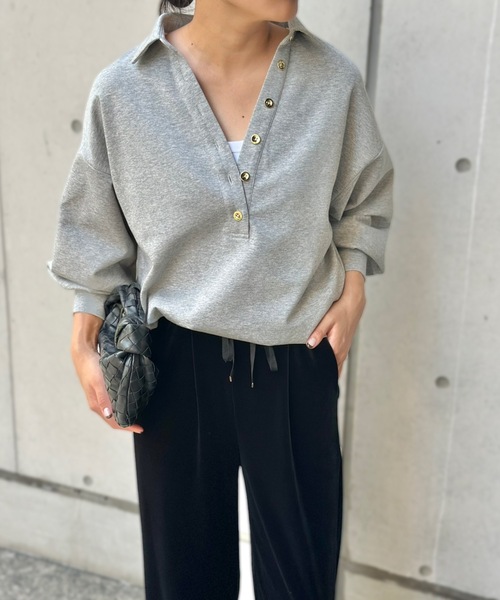 Emma Taylor(エマテイラー)の「ライトダンボールスキッパーコクーンフォルムプルオーバー(Tシャツ/カットソー・レディース・ブラック/グレー/ネイビー・FREE)」の4枚目の写真