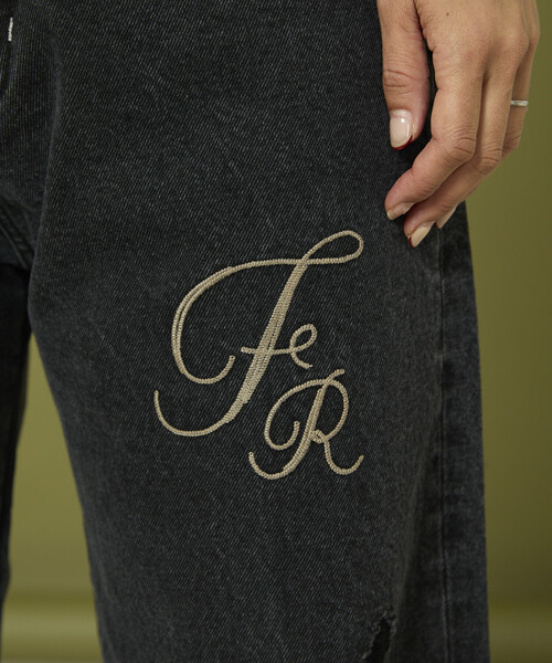 Freada（フリーダ）の「Freada/フリーダ チェーンステッチ ワイドデニム（デニムパンツ・レディース・ブラック/ブルー・ONE SIZE）」の21枚目の写真