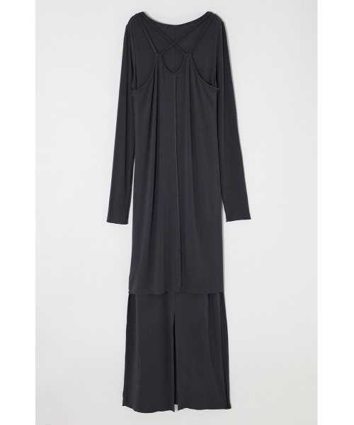 MOUSSY(マウジー)の「LAYER CUT ドレス(ワンピース・レディース・ライトブラック/ライトカーキ・1/2)」の4枚目の写真