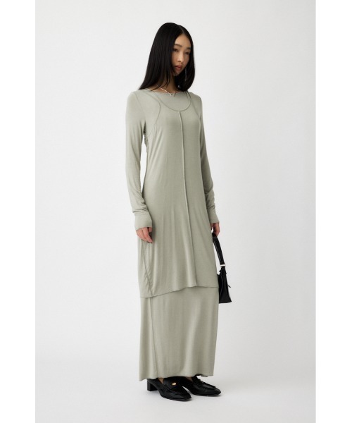 MOUSSY(マウジー)の「LAYER CUT ドレス(ワンピース・レディース・ライトブラック/ライトカーキ・1/2)」の12枚目の写真