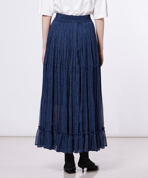 DOUBLE STANDARD CLOTHING(ダブルスタンダードクロージング)の「デニムプリントシフォンスカート(スカート・レディース・ブルー・36/38)」の8枚目の写真