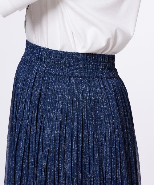 DOUBLE STANDARD CLOTHING(ダブルスタンダードクロージング)の「デニムプリントシフォンスカート(スカート・レディース・ブルー・36/38)」の10枚目の写真