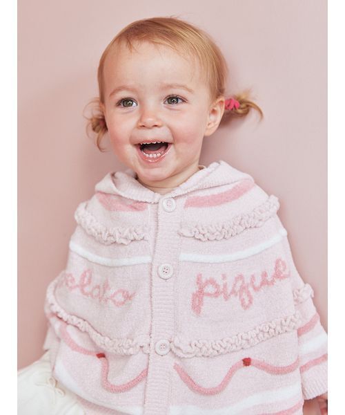 gelato pique（ジェラートピケ）の「【BABY】エアリーモココホイップケーキポンチョ（その他ベビーウェア・キッズ・オフホワイト/ピンク・80）」の3枚目の写真