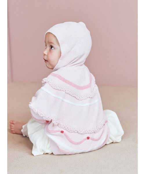 gelato pique（ジェラートピケ）の「【BABY】エアリーモココホイップケーキポンチョ（その他ベビーウェア・キッズ・オフホワイト/ピンク・80）」の7枚目の写真