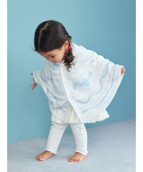 gelato pique（ジェラートピケ）の「【BABY】エアリーモココホイップケーキポンチョ（その他ベビーウェア・キッズ・オフホワイト/ピンク・80）」の10枚目の写真