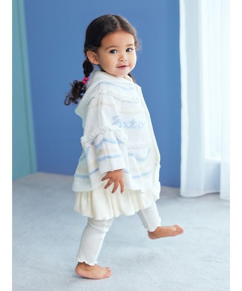 gelato pique（ジェラートピケ）の「【BABY】エアリーモココホイップケーキポンチョ（その他ベビーウェア・キッズ・オフホワイト/ピンク・80）」の12枚目の写真