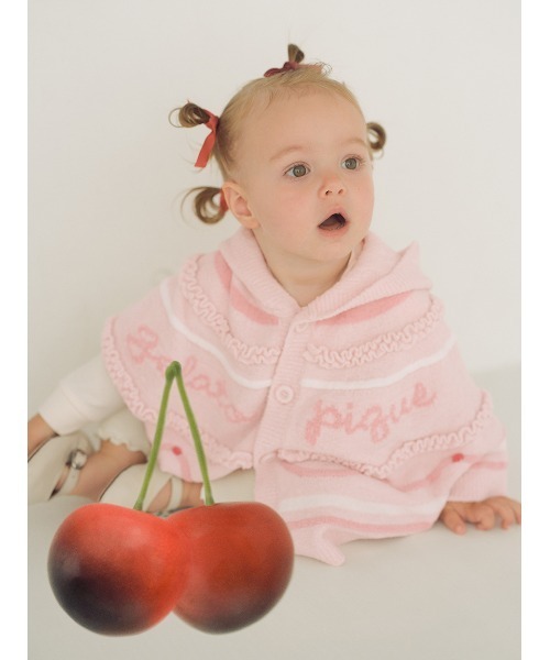 gelato pique（ジェラートピケ）の「【BABY】エアリーモココホイップケーキポンチョ（その他ベビーウェア・キッズ・オフホワイト/ピンク・80）」の20枚目の写真