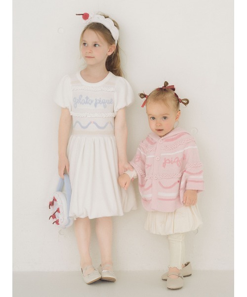 gelato pique（ジェラートピケ）の「【BABY】エアリーモココホイップケーキポンチョ（その他ベビーウェア・キッズ・オフホワイト/ピンク・80）」の22枚目の写真