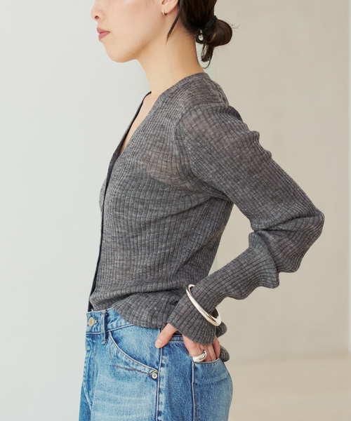 セール】RIB BUTTON カーディガン（カーディガン/ボレロ）｜Plage